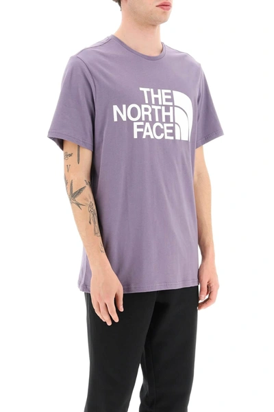 Shop The North Face 'standard' T Shirt With Maxi Logo Print In Purple Cotton