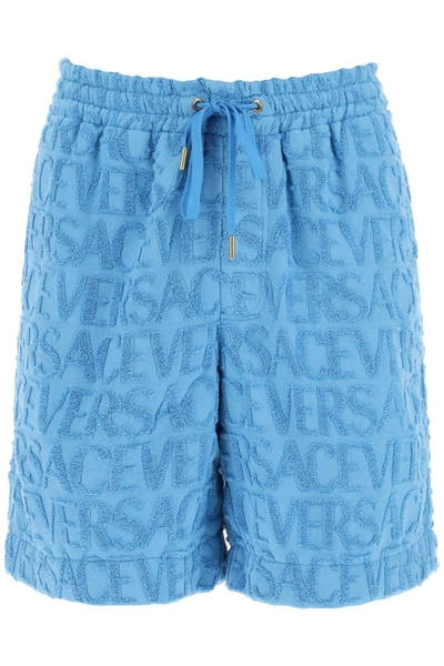 Shop Versace Allover Terry Cloth Shorts