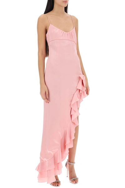 Shop Alessandra Rich Asymmetrical Dress With Frills