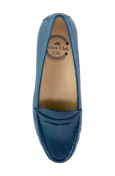 Shop Driver Club Usa Greenwich Penny Loafer In Navy Napa