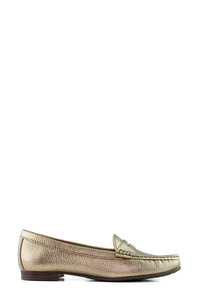 Shop Driver Club Usa Greenwich Penny Loafer In Champagne Metallic