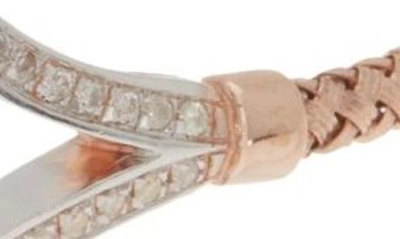 Shop Meshmerise 18k Gold Plated Diamond Bangle Bracelet In Rose Gold