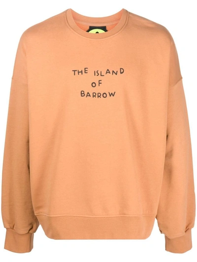 Shop Barrow Logo Cotton Sweatshirt In Brown