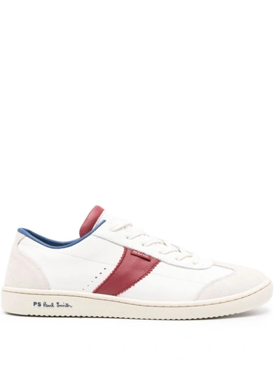 Shop Paul Smith Muller Panelled Leather Sneakers In White