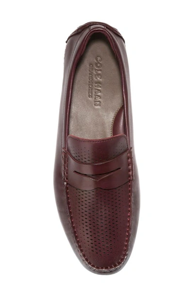 Shop Cole Haan Grand Laser Driving Penny Loafer In Ch Bloodstone