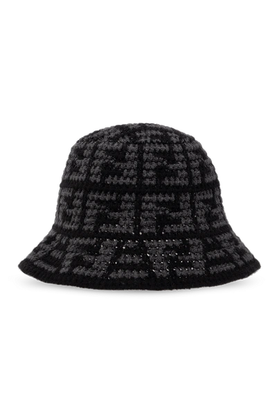 Shop Fendi Black Monogrammed Bucket Hat In New
