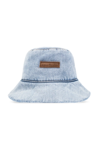 Shop Acne Studios Light Blue Denim Bucket Hat In New