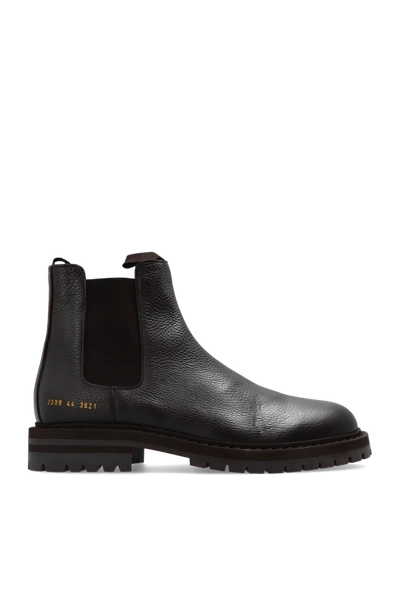Shop Common Projects Brown Leather Ankle Boots In New