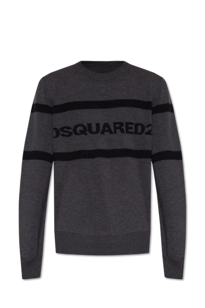 Shop Dsquared2 Grey Sweater With Logo In New