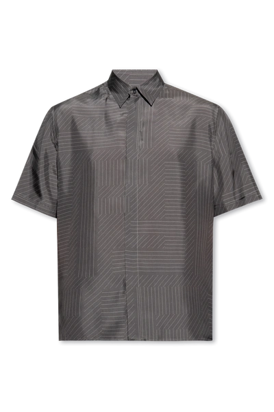 Shop Fendi Grey Shirt With Short Sleeves In New