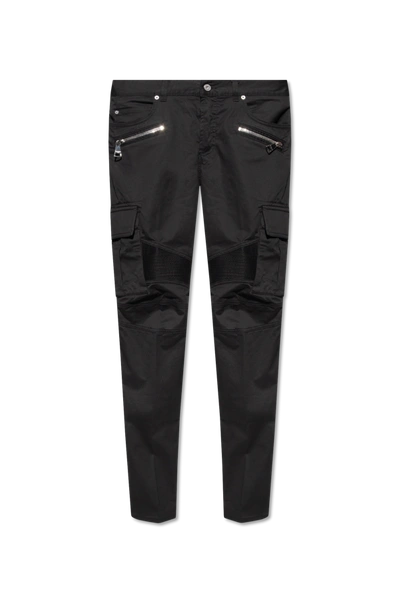 Shop Balmain Black Cargo Trousers In New