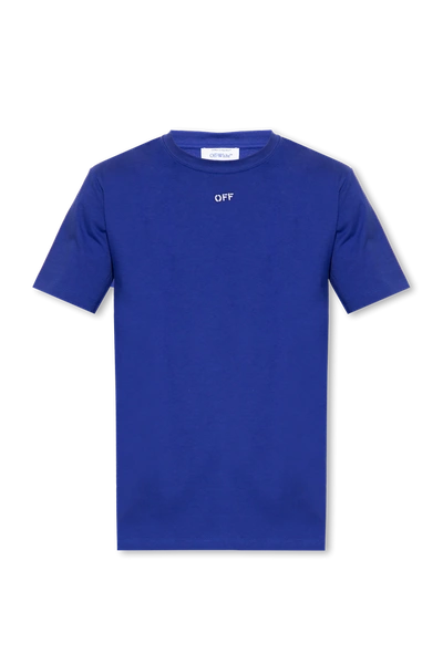 Shop Off-white Blue T-shirt With Logo In New
