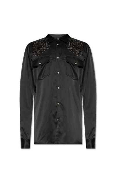 Shop Dsquared2 Black Sequinned Shirt In New