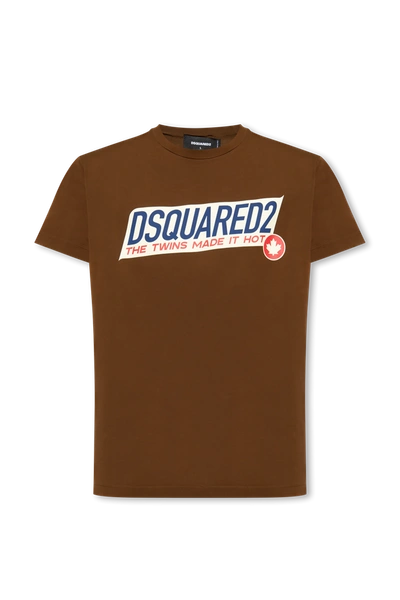 Shop Dsquared2 Brown Printed T-shirt In New