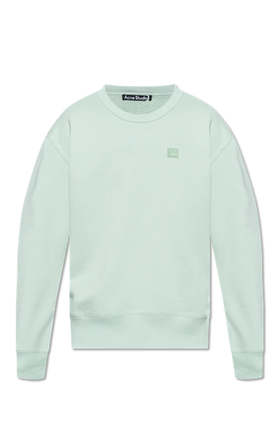 Shop Acne Studios Green Logo-patched Sweatshirt In New