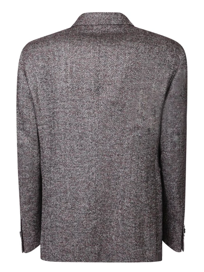 Tagliatore Herringbone Pattern Jacket In Beige