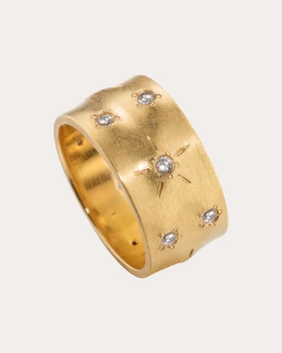 Shop Elizabeth Moore Women's Diamond Cigar Band Ring In Gold