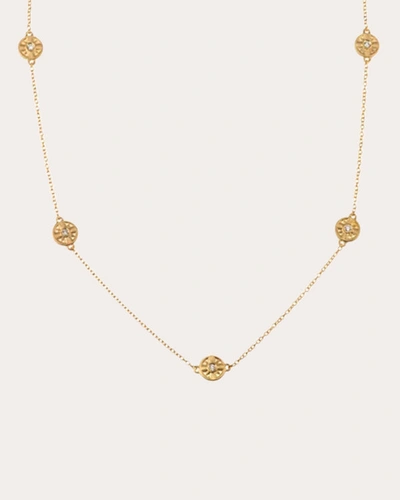 Shop Elizabeth Moore Women's Diamond Station Necklace In Gold