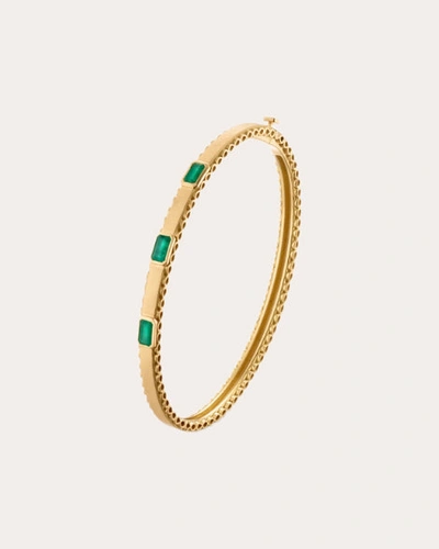 Shop Elizabeth Moore Women's Emerald Infinity Bangle In Green