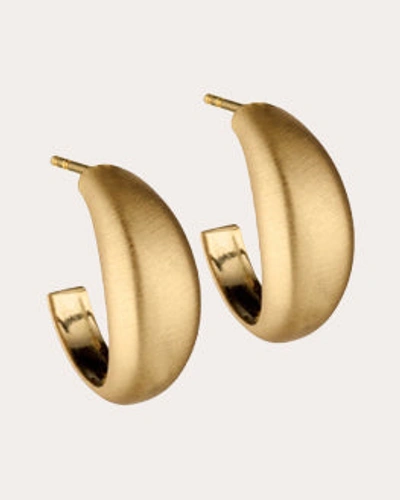 Shop Elizabeth Moore Women's Satin Fairy Dust Hoop Earrings In Gold