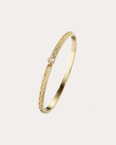 Shop Elizabeth Moore Women's Diamond Infinity Bangle In Gold