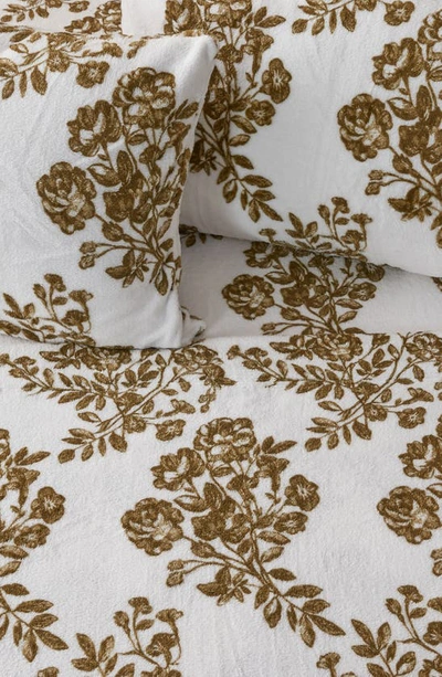 Woven & Weft Printed Plush Velour Sheet Set In Toile - Olive