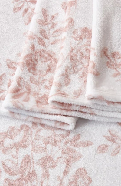 Shop Woven & Weft Printed Plush Velour Sheet Set In Toile - Blush Pink