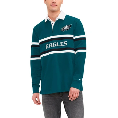 Shop Tommy Hilfiger Green Philadelphia Eagles Cory Varsity Rugby Long Sleeve T-shirt