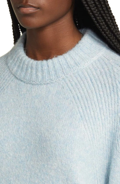 Shop Closed Rib Detail Crewneck Sweater In Blue Water