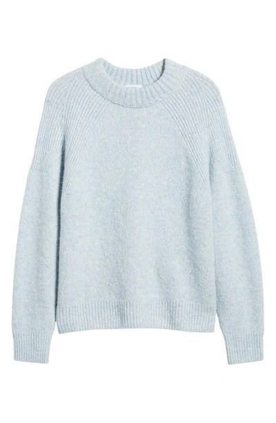 Shop Closed Rib Detail Crewneck Sweater In Blue Water