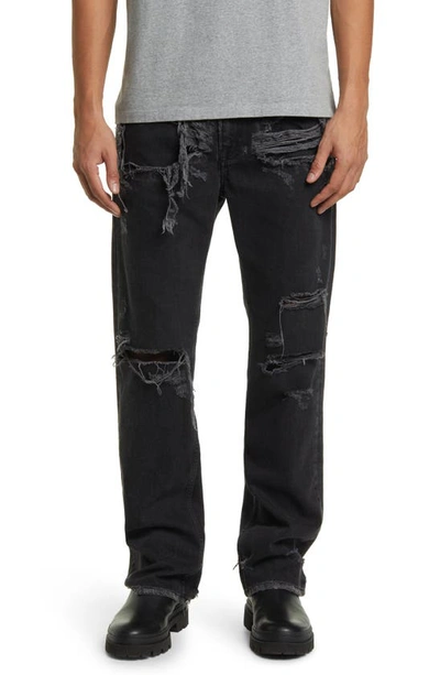 Shop Frame Boxy Distressed Straight Leg Jeans In Durban Destruct
