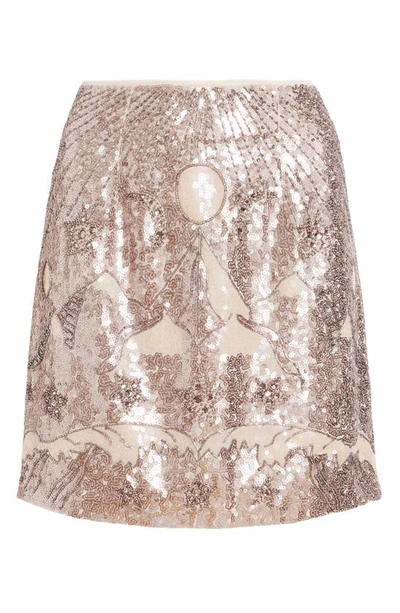 Shop Allsaints Jamilia Bead & Sequin Miniskirt In Ecru White