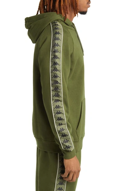 Shop Kappa Banda Lupine Omini Logo Tape Fleece Graphic Hoodie In Green Cypress