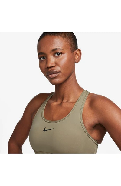 Shop Nike Dri-fit Padded Sports Bra In Neutral Olive/ Black