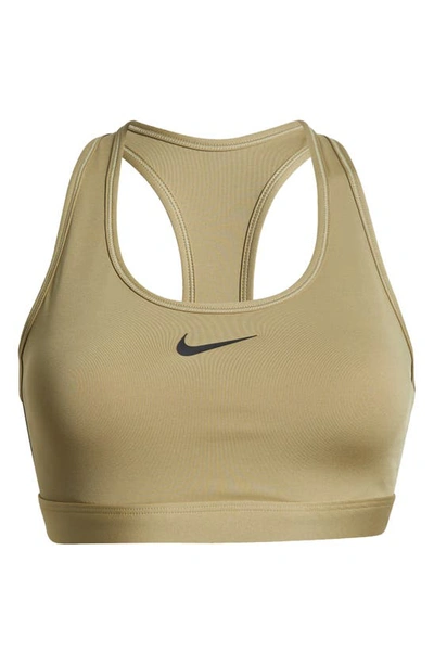 Shop Nike Dri-fit Padded Sports Bra In Neutral Olive/ Black