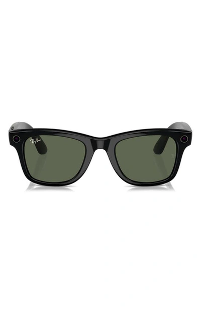 Shop Ray Ban Ray-ban Meta Wayfarer Smart Glasses In Shiny Black