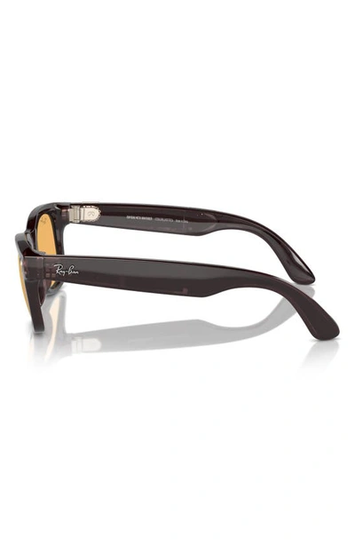 Ray Ban Ray-ban | Meta Wayfarer Electronics Rebel Black Frame Yellow Lenses 53-22 In Amber