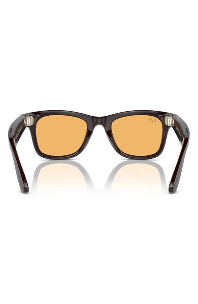 Ray Ban Ray-ban | Meta Wayfarer Electronics Rebel Black Frame Yellow Lenses 53-22 In Amber