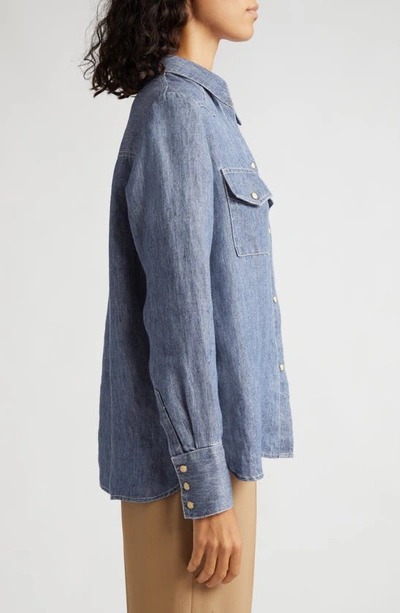 Twp Rancher's Daughter Denim Snap-up Shirt In Medium Indigo