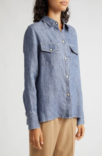 Twp Rancher's Daughter Denim Snap-up Shirt In Medium Indigo