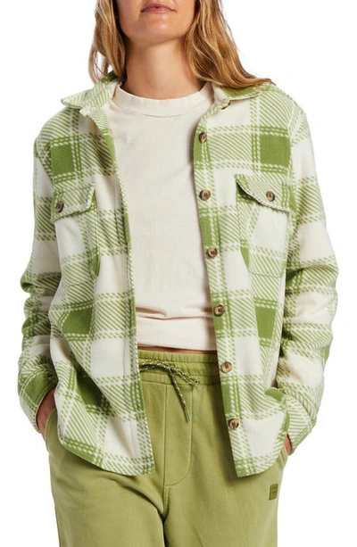 Shop Billabong Forge Fleece Shirt Jacket In Green Eyes