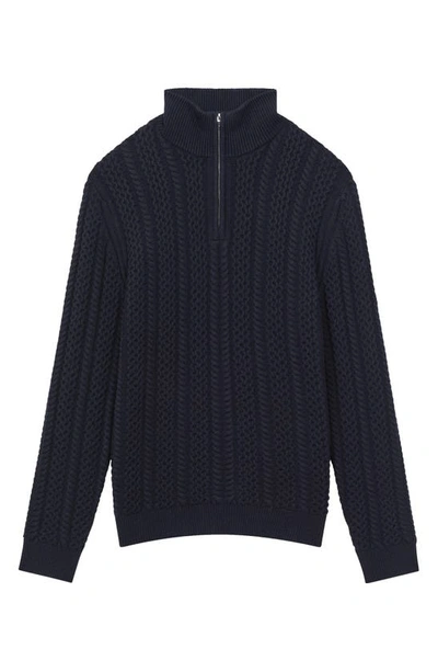 Shop Reiss Bantham Quarter Zip Sweater In Navy