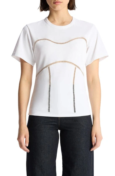 Shop A.l.c Wes Ladder Stitch T-shirt In White