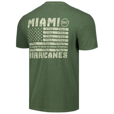 Shop Image One Olive Miami Hurricanes Oht Military Appreciation Comfort Colors T-shirt
