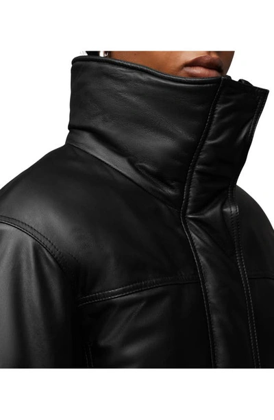 Allsaints Sloane Padded Leather Bomber Jacket In Black