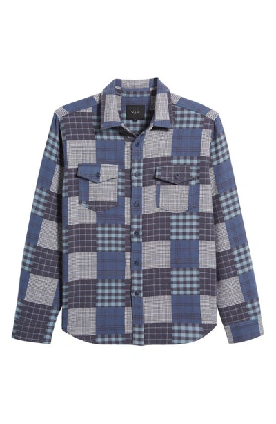 Shop Rails Banton Patchwork Print Cotton Button-up Shirt In Blue Patchwork