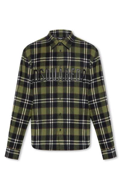 Shop Dsquared2 Green Checked Shirt In New