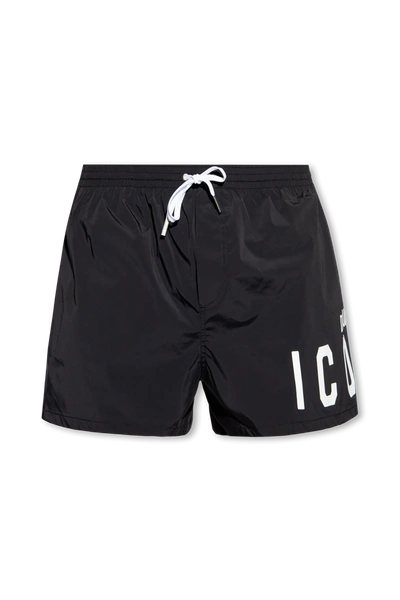 Shop Dsquared2 Black Swimming Shorts In New