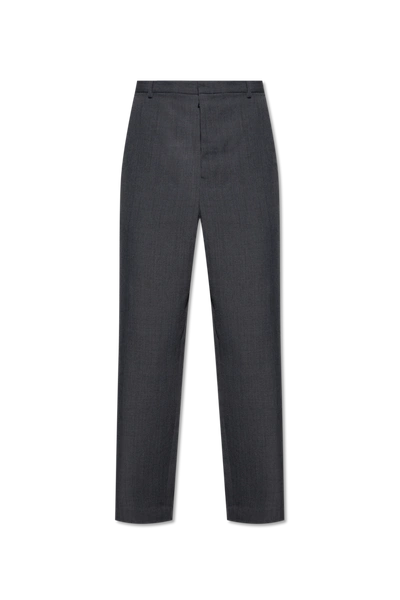 Shop Acne Studios Grey Pleat-front Trousers In New