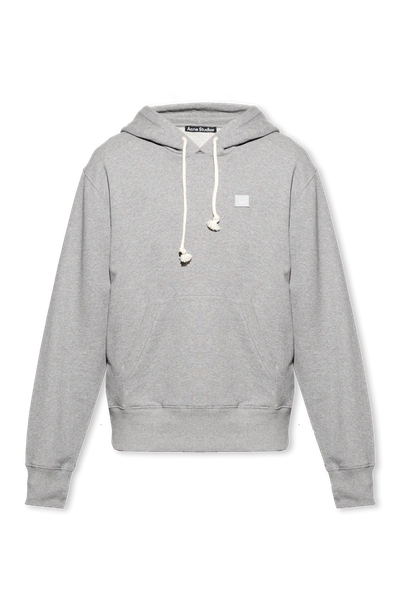 Shop Acne Studios Grey Hoodie With Logo Patch In New